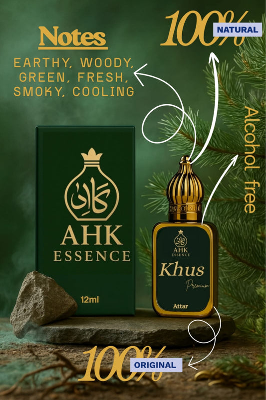Khus | Premium Roll On Attar | 100% Natural | By AHK Essence